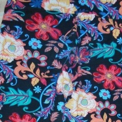 Womens Leggings Bright Flowers Yellow Orange Blue by Malvins Preowned Size 12-18